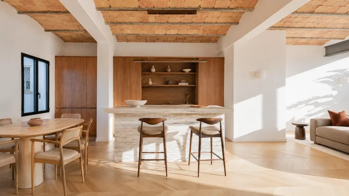 Landscaped penthouse terrace with a private pool in Barcelona